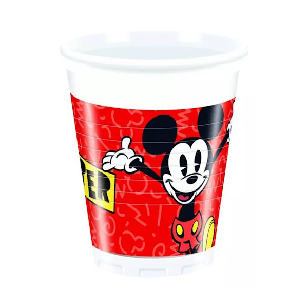 Disney Super Cool Mickey Mouse Engångsmugg (Förpackning om 8) En Storlek Red/Yellow/White One Size