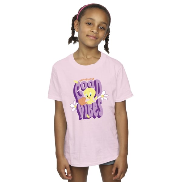 Looney Tunes Girls Tweeday Sunshine & Good Vibes Bomull T-shirt Baby Pink 5-6 Years