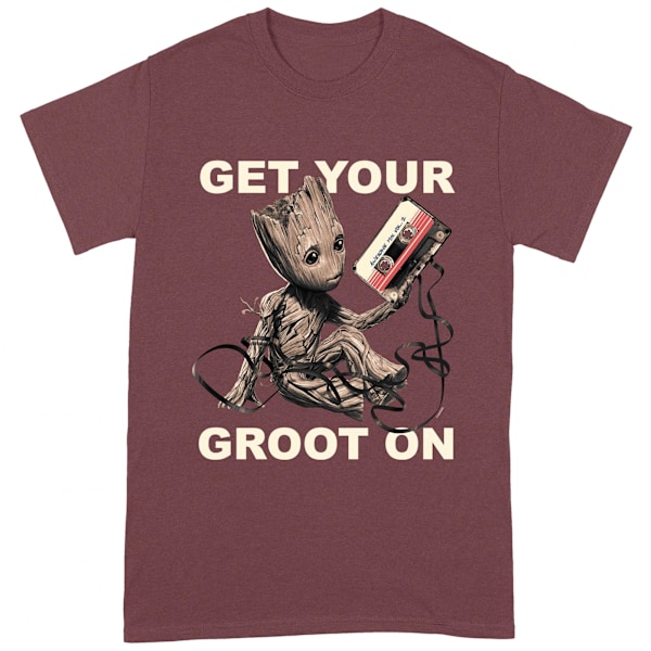 Guardians Of The Galaxy 2 Unisex Vuxen Få Din Groot På T-Shir Maroon S
