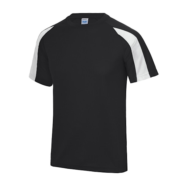 AWDis Cool Mens Contrast Moisture Wicking T-Shirt XL Jet Black/ Jet Black/Arctic White XL