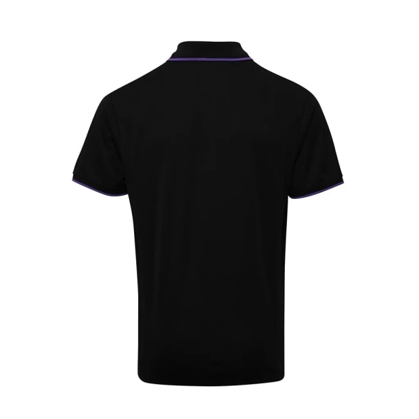 Premier Mens Coolchecker Contrast Pique Polo Shirt 3XL Svart/Lila Black/Purple 3XL