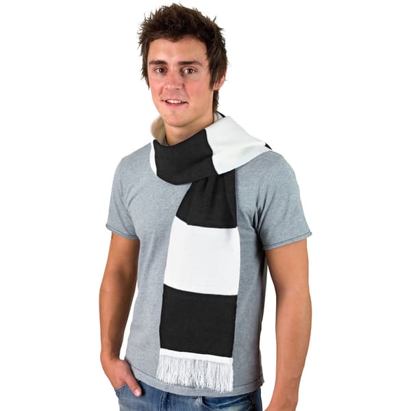 Result Herr Tungt Stickad Termisk Vinterhalsduk En Storlek Vit/Svart White/Black One Size