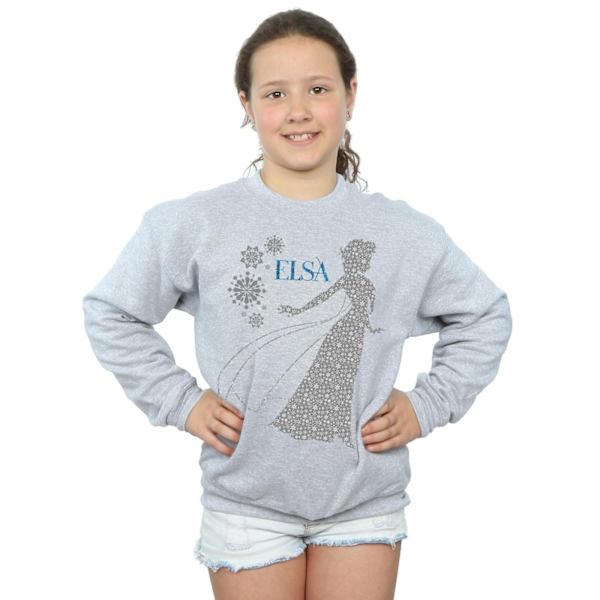 Disney Girls Frozen Elsa Jul Silhouette Sweatshirt 5-6 År Sports Grey 5-6 Years
