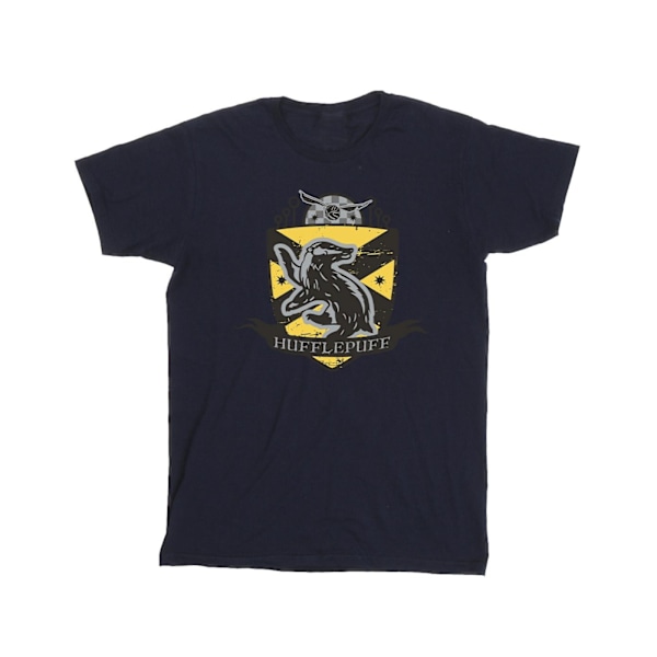 Harry Potter Boys Hufflepuff Chest Badge T-Shirt 9-11 år Marinblå Navy Blue 9-11 Years