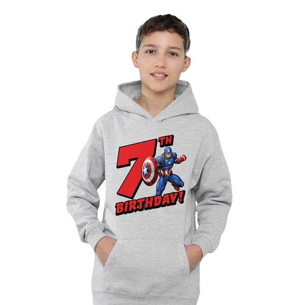 Captain America Barn/Barn 7-årsdag Heather Pull Over H Athletic Heather 9-11 Years