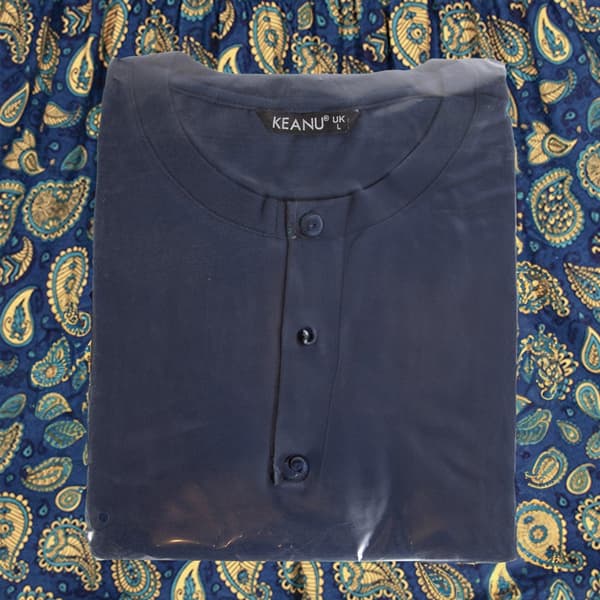 Keanu Pyjamas för män Henley Kort Pyjamasset XL Blå Blue XL