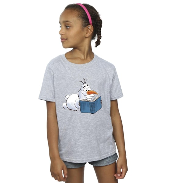 Disney Girls Frozen Olaf Reading Bomull T-shirt 5-6 år Sport Sports Grey 5-6 Years