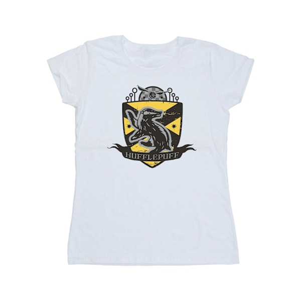 Harry Potter Dam/Kvinnor Hufflepuff Bröst Badge Bomull T-Shir White S