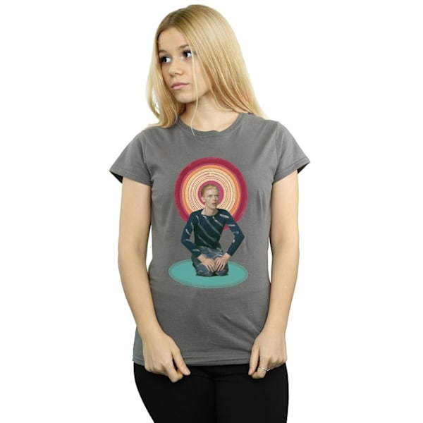 David Bowie Dam/Kvinnor Knäböjande Halo Bomull T-shirt M Charco Charcoal M