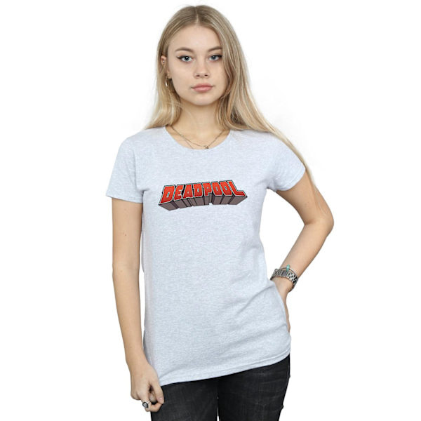 Marvel Womens/Ladies Deadpool Text Logo Bomull T-Shirt XXL Spor Sports Grey XXL