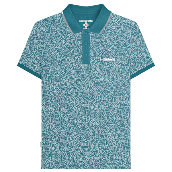 Lambretta Herr AW24 Paisley Tonal Pikétröja 3XL Gulf Coast Gulf Coast 3XL