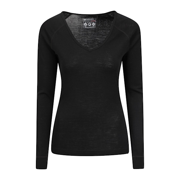 Mountain Warehouse Dam/Damer Merino Ull V-ringad Topp 8 UK Svart Black 8 UK