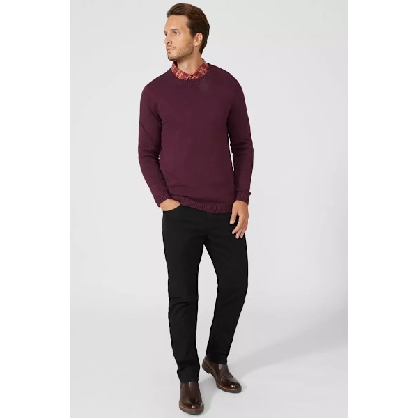 Maine Herr Premium Bomulls Crew Neck Jumper L Vinröd Burgundy L