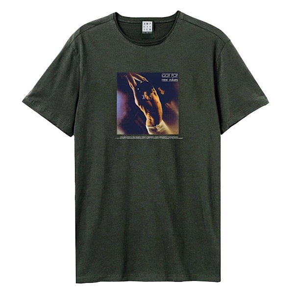 Amplified Unisex Vuxen New Values Iggy Pop T-shirt med Baktryck, Storlek M Charcoal M