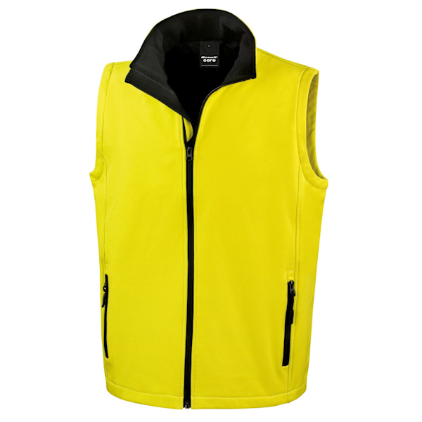 Result Herr Printable Softshell Body Warmer 4XL Gul/Svart Yellow/Black 4XL