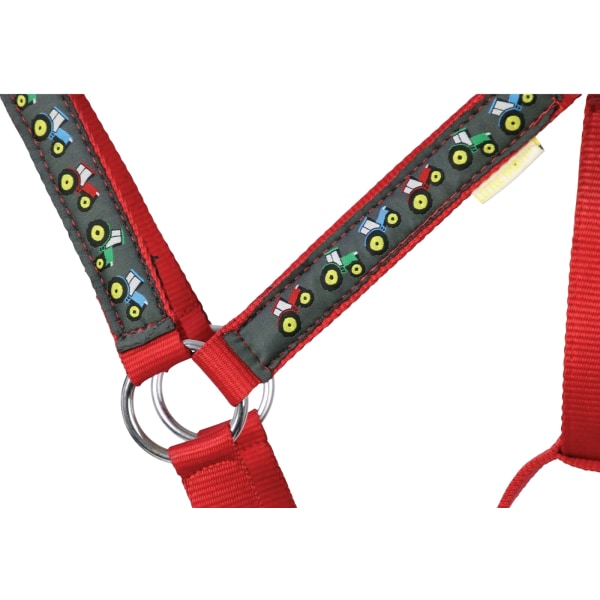 Little Knight Horse Headcollar and Leadrope Set Cob Red/Charcoa Red/Charcoal Grey Cob