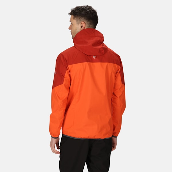 Regatta Great Outdoors Mens Imber II Lättvikts Vattentät Jacka Magma Orange/Burnt Tikka Red XXL