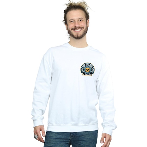 DC Comics Herr Batman Gotham Police Dept Brösttryck Sweatshirt White M