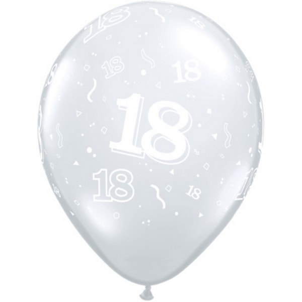 Qualatex 11-tums 18-årsballonger (paket med 50 ) One Size D Diamond Clear One Size