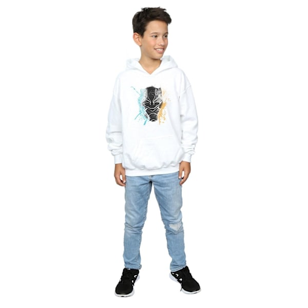 Marvel Boys Black Panther Splash Hoodie 9-11 år Vit White 9-11 Years