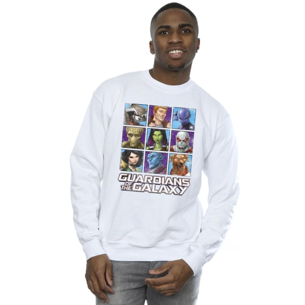 Guardians of the Galaxy Man Character Squares Sweatshirt M Whi White M