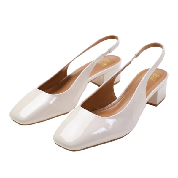 Where's That From Dam/Damer Michigan Lackläder Sling B Cream 7 UK