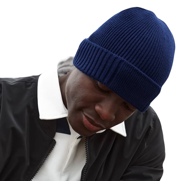 Beechfield Unisex Vuxen Ekologisk Bomull Engineered Patch Beanie Oxford Navy One Size