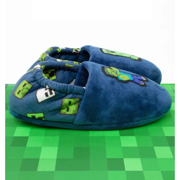 Minecraft Childrens/Kids Zombie Vs Creeper Slippers 12 UK Child Blue/Green 12 UK Child