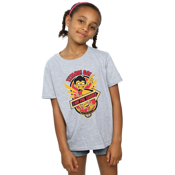 DC Comics Girls Teen Titans Go I Am The Leader Bomull T-shirt 7 Sports Grey 7-8 Years