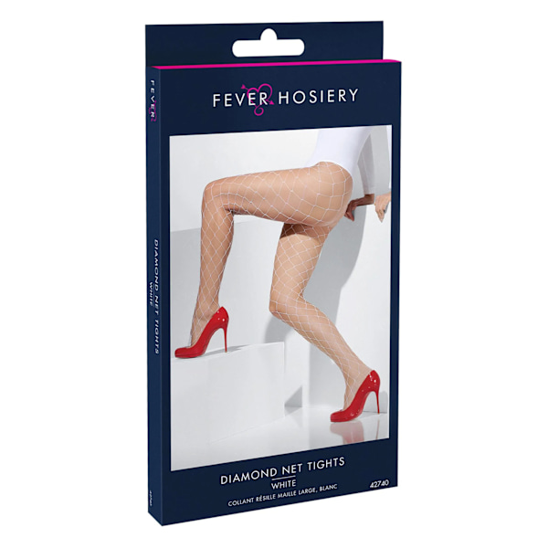 Fever Dam/Dam Diamond Nätstrumpbyxor One Size Vit White One Size