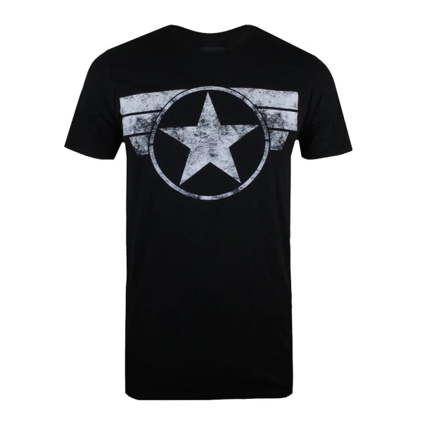 Captain America Herr Logotyp T-shirt S Svart Black S