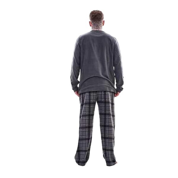Keanu Rutig Microfleece Lång Pyjamas Set Herr XL Kolgrå Charcoal XL