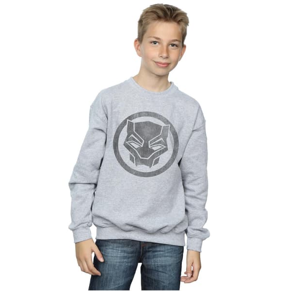 Marvel Boys Black Panther Distressed Icon Sweatshirt 5-6 år Sports Grey 5-6 Years
