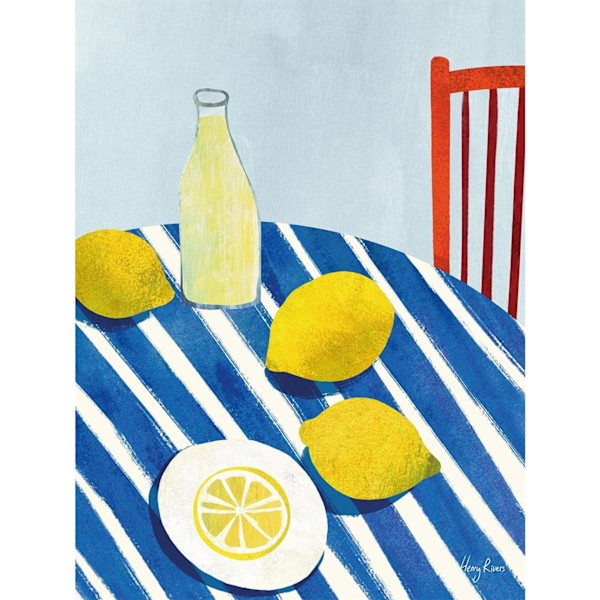 Henry Rivers Lemonade Canvas Print 50cm x 40cm Blå/Vit/Gul Blue/White/Yellow 50cm x 40cm