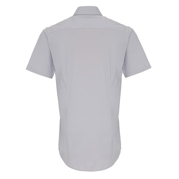 Premier Herr Poplin Stretch Kortärmad Skjorta M Silver Silver M