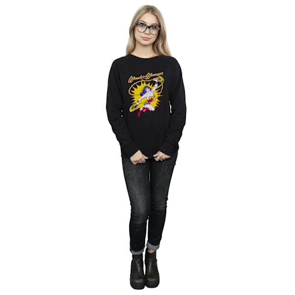 DC Comics Dam/Kvinnor Wonder Woman Leap Sweatshirt M Svart Black M
