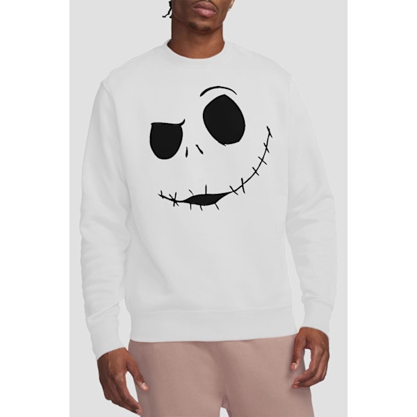 The Nightmare Before Christmas Unisex Vuxen Jack Ansikte Sweatshirt White L