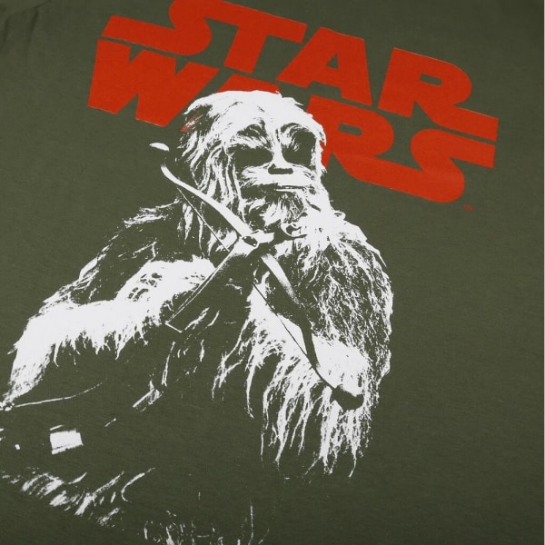 Star Wars Herr Chewbacca Armborst T-shirt M Militärgrön Military Green M