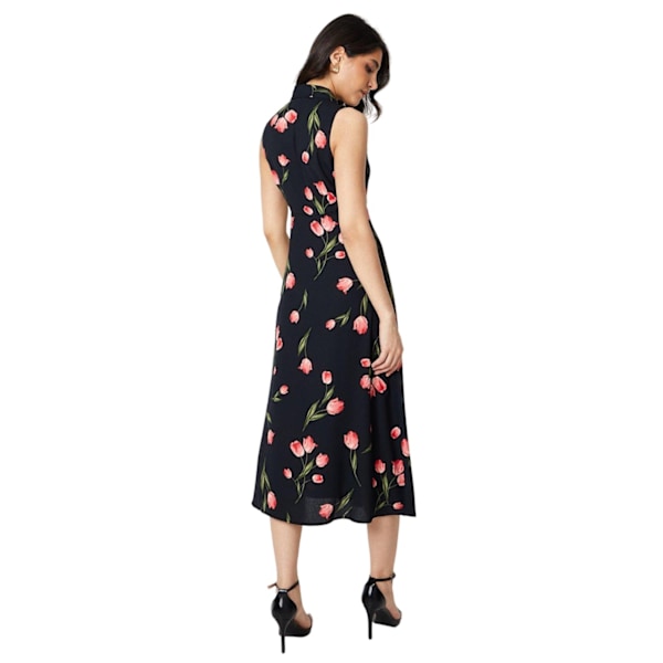 Dorothy Perkins Klänning för Kvinnor/Dam - Blommig, Knappar, Midi Black 18 UK