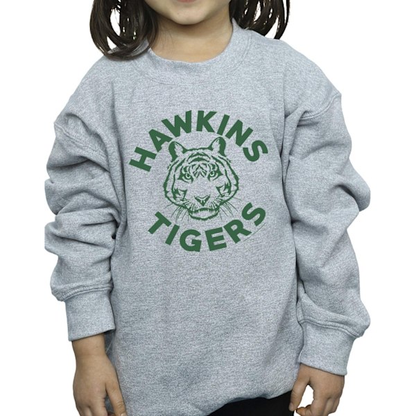 Netflix Girls Stranger Things Hawkins Tigers Sweatshirt 12-13 år Sports Grey 12-13 Years