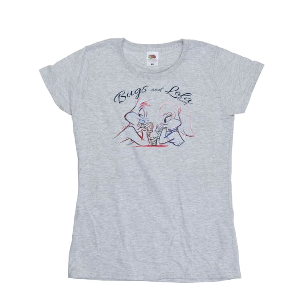 Looney Tunes Dam/Dam Bugs och Lola Sketch T-shirt i bomull Sports Grey M