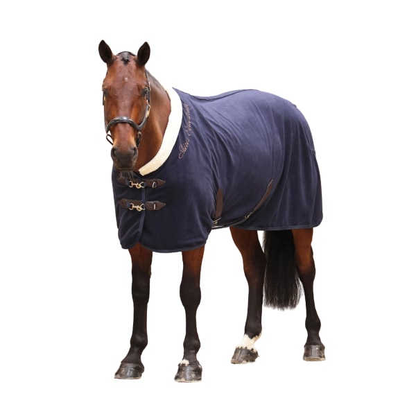 Shires Deluxe Standard-Neck Fleece Hästmatta 5´3 Marinblå Navy 5´ 3