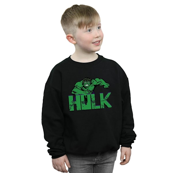 Marvel Pojkar Hulk Pixelated Sweatshirt 9-11 År Svart Black 9-11 Years