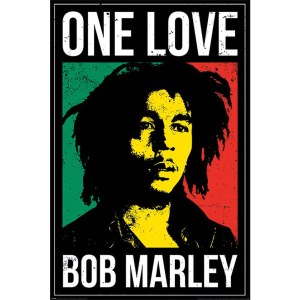 Bob Marley One Love Poster 61cm x 91cm Svart/Vit/Gul Black/White/Yellow 61cm x 91cm