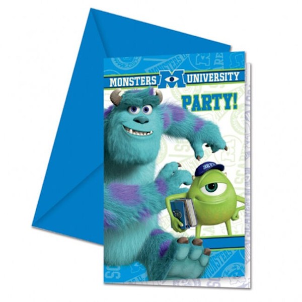 Monsters University Mike & Sulley Födelsedagskort (6-pack) En Blue/Green/White One Size