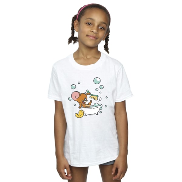 Tom och Jerry flickor badtid bomull T-shirt 3-4 år vit White 3-4 Years