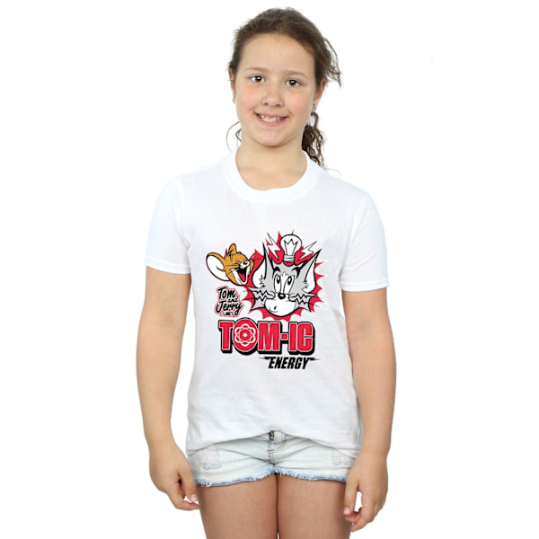 Tom And Jerry Girls Tomic Energy Bomull T-shirt 12-13 År Vit White 12-13 Years