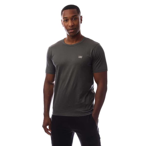 C.P. Company Herr Enfärgad Merceriserad Bomulls Logotyp T-shirt M Grå Grey M