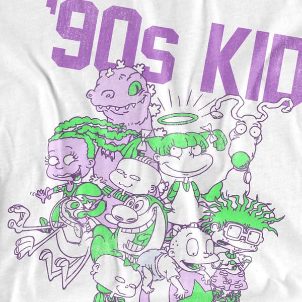Nickelodeon Herr 90-tals T-shirt S Vit White S