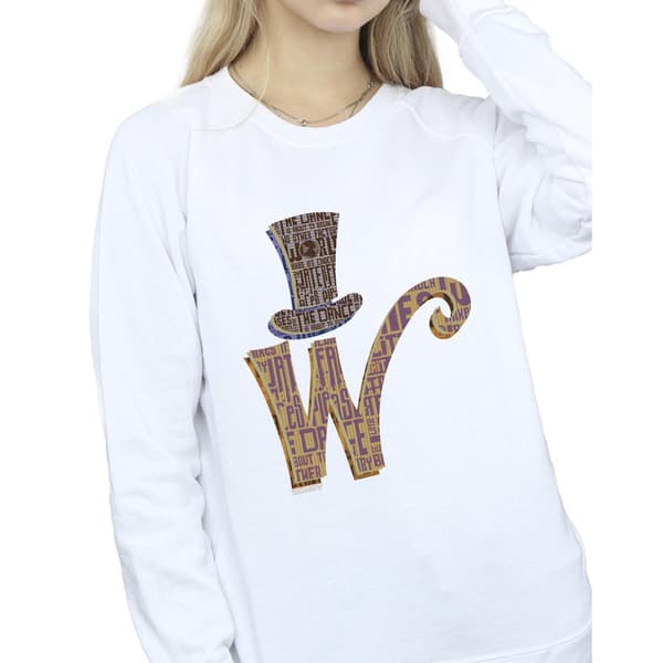 Willy Wonka Dam/Damer W Logotyp Mössa Sweatshirt M Vit White M